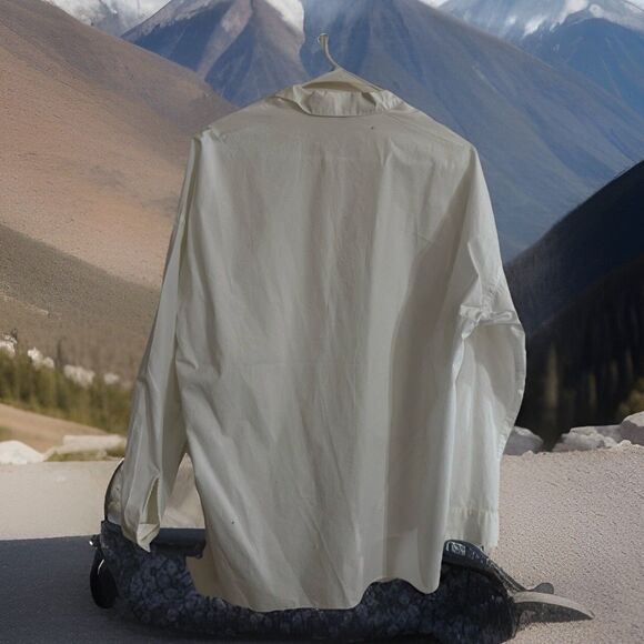 Chic Uniqlo Oversized Minimalist Popover 3/4 Sleeve Top Preppy Classic Capsule M - Picture 4 of 4